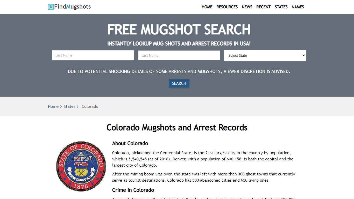 Find Colorado Mugshots - Find Mugshots